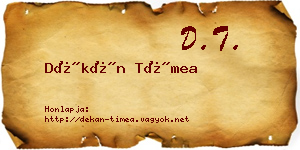 Dékán Tímea névjegykártya