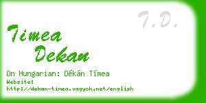 timea dekan business card